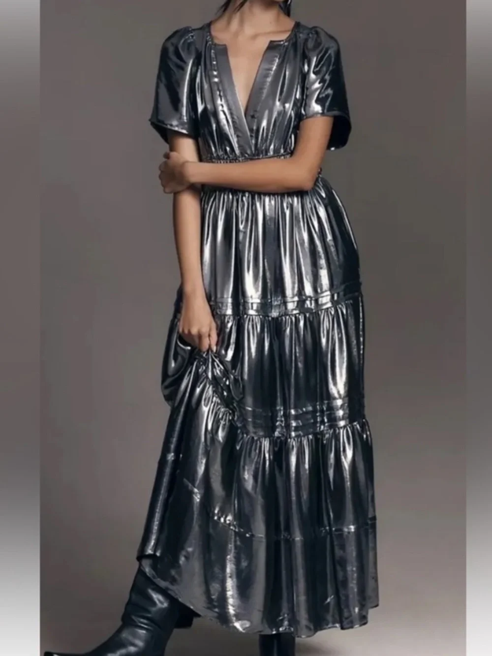 Anthropologie Emerson Metallic Maxi Dress - Picture 2 of 6